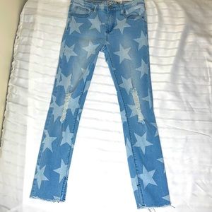 Pink label denim jeans